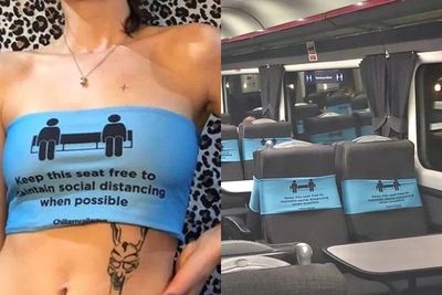 Mahasiswa Fesyen Ini Diduga Mencuri Kain Tulisan Jaga Jarak di Kursi Kereta Api