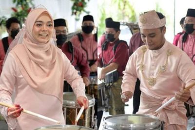 Unik! Pasangan Ini Meriahkan Upacara Pernikahan dengan Bermain Drum Bersama: Getaran Cinta