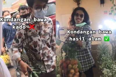 Unik! Cowok-cowok Ini Kasih Buah-buahan di Pesta Pernikahan Temannya