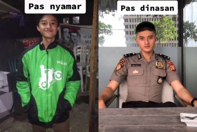 Perbedaan Polisi Nyamar & Dinas Ini Bikin Takjub, Netizen: Lapor Komandan Saya Jatuh Cinta