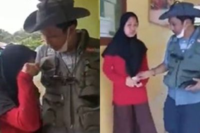 Terharu Relawan Bisa Masuk ke Desanya yang Terisolasi Akibat Longsor, Gadis Ini Menangis
