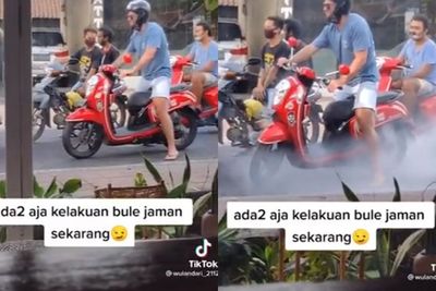 Viral Bule di Bali Geber-geber Motor Sampai Berasap, Reaksi Orang Sekitarnya Jadi Sorotan
