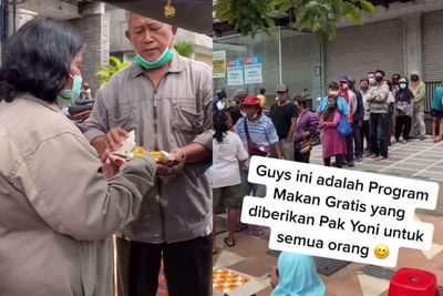 Pria Ini Beri Makanan Gratis ke Warga, Ingin Tabung Kebaikan di Masa Tua