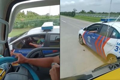 Viral Aksi Kejar-kejaran Sopir Truk dengan Mobil Patroli Polisi, Tuai Kritik Netizen