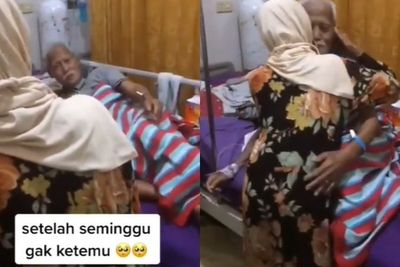 Seminggu Tak Bertemu karena Dirawat di RS, Kakek Ini Menangis saat Dijenguk Istrinya
