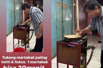 Viral Tukang Martabak Paling Fokus dan Teliti, Buat 1 Porsi Martabak Selama 30 Menit