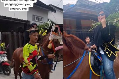Kocak! Lulus Sidang Skripsi, Mahasiswi Ini Diarak Pakai Kuda, Jadi Pusat Perhatian