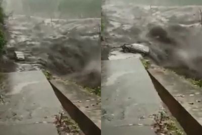 Mengerikan, Video Detik-detik Kendaraan Roda 4 Tergulung Arus Banjir Lahar Dingin Semeru