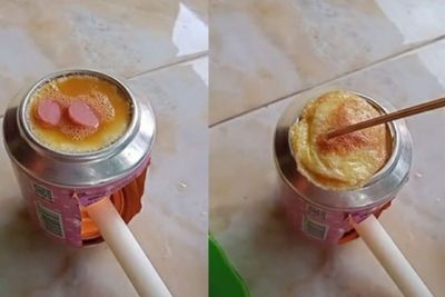 Tutorial Masak Telur Dadar Modal Kaleng Bekas Minuman dan Lilin, Anak Kos Bisa Ikutin