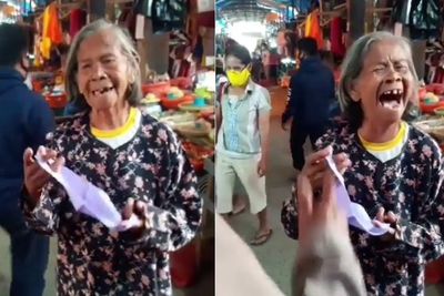 Senang Diberi Masker, Nenek Ini Malah Gombali Polisi: I Love You Bertubi-tubi!