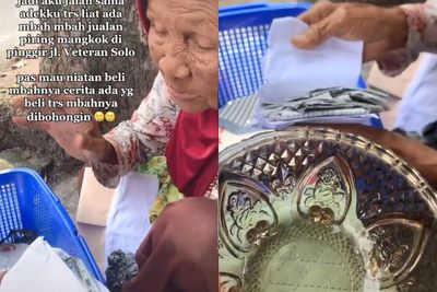 Sedih, Nenek Penjual Piring Keliling Ditipu Pembeli, Kasih Amplop Isinya Potongan Kertas
