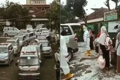 Sebanyak 375 Santri Pesantren di Tasimalaya Positif COVID-19, Dijemput 21 Unit Ambulans