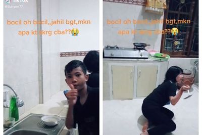 Wanita Ini Jengkel karena Ulah Si Bocil, Niat Makan Mi Malah Gigit Jari 