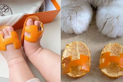 Kreatif! Ada Replika Sandal Hermes dari Kulit Jeruk Nan Menggemaskan