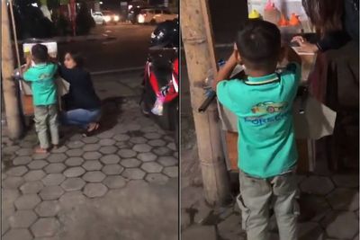 Bocah ini Bantu Orang Tua dengan Berjualan di Malam Hari, Netizen: Calon Orang Sukses