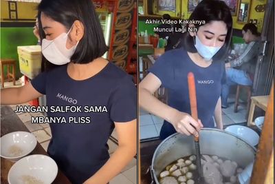 Viral Sosok Penjual Bakso Cantik, Netizen: Jangan Bawa Bini ke Sini