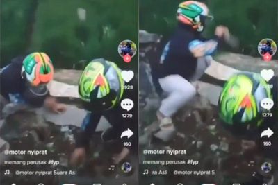 Viral, Aksi Pemotor Sengaja Lempar Batu ke Sawah Banjir Kecaman, Ending-nya Menyesal