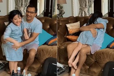 Momen Haru Arsy Peluk Anang Hermansyah Usai Sembuh dari Covid-19, Lompat Kegirangan