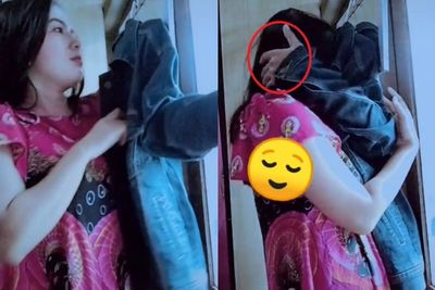 Kangen Suami, Wanita Ini Peluk Diri Pakai Jaket, Netizen Merinding Lihat Tangannya