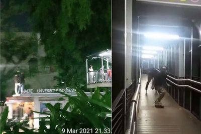Ngelunjak! Skateboarders Diizinin Anies Main di Trotoar, Malah Main di JPO dan Atas Halte