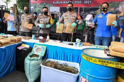 FOTO: Rilis Pengungkapan Kasus 144,5 Ton Ganja