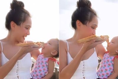 Unggah Video Suapkan Pizza ke Anak, Perut Shandy Aulia Bikin Netizen Salfok