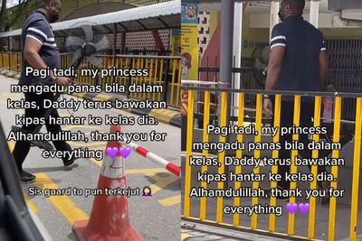 Ayah Ini Bawa Kipas Angin & Berdiri ke Kelas Putrinya Usai Mengeluh karena Terlalu Panas