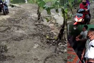 Viral Perangkat Desa Labrak Guru yang Videokan Jalan Rusak di Desa Cijalingan Sukabumi