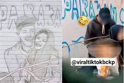 Viral Video Mesum Sejoli di Tembok Bertuliskan Parakan 01 , Polisi Amankan Dua Pelaku
