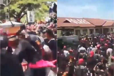 Ratusan Massa Fordati Serbu Mapolres Konawe Sulteng, Bawa Bendera Hingga Senjata Tajam