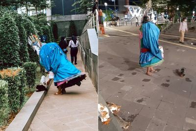 Viral Pengamen Berkostum Ondel-ondel Rutin Beri Makanan ke Kucing, Kakinya Bikin Sedih