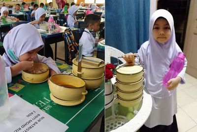 Viral Bocah SD Bawa Rantang Makanan Bertingkat ke Sekolah, Malah Diejek Netizen
