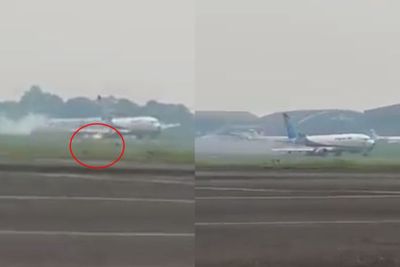 Mengerikan Detik-detik Video Trigrana Tergelincir, Bola Api Sempat Muncul di Sayap Pesawat