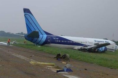 Pesawat Trigana Air Tergelincir Sampai Keluar Landasan di Bandara Halim Perdanakusuma