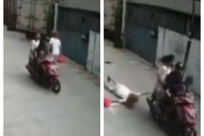 Sadis! Nenek Ini Dijambret Sampai Terseret, Polisi Kejar Pengendara Matik Bonceng 3