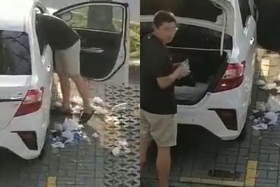 Video Pria Tertangkap Basah Buang Sampah dari Mobil di Tempat Parkir, Berujung Kena Denda