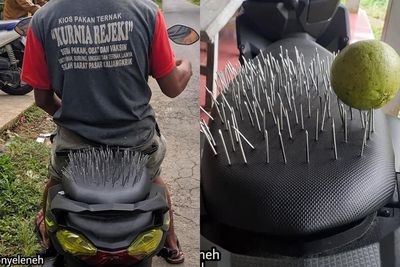 Pria Ini Pasang Paku di Jok Motornya untuk Menenangkan Pacarnya yang Cemburuan