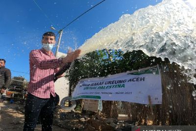 Alhamdulillah, Dua sumur Wakaf Masyarakat Aceh di Jalur Gaza Palestina Difungsikan