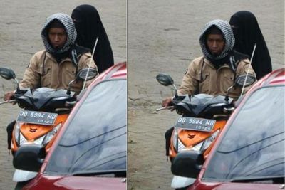 Terungkap! Ini Foto Terduga Pelaku Bom Bunuh Diri di Gereja Makassar, Pakai Cadar Hitam