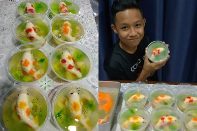 Seorang Ibu Buat Ikan Koi Realistik dari Jelly dan Roti Gardenia untuk Ultah Anak, Takjub!