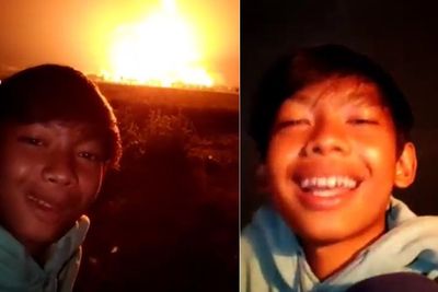 Viral Remaja Nge-vlog di Dekat Kebakaran Kilang Minyak Balongan: Anget Cuy