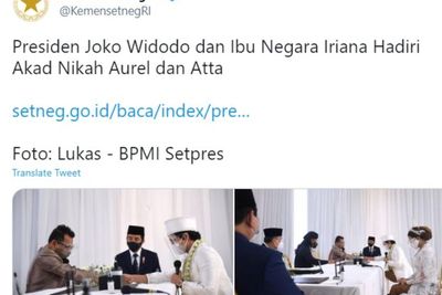 Pajang Foto Presiden Hadiri Resepsi Atta-Aurel, Akun Kemensetneg Diserang Netizen