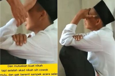 Viral Pria Nangis saat Nikahi Wanita yang Baru Sebulan Dikenal, Netizen: Banyak Habis Duit