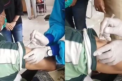 Viral Pria Tidak Mempan Disuntik, Perawat: Bapak Punya Jurus?