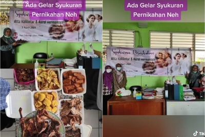 Viral Emak-emak Gelar Syukuran Pernikahan Atta & Aurel, Ngaku Fans Berat, Netizen: Konyol