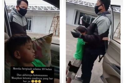 Momen Haru Anak Bertemu Sang Ayah Usai LDR 11 Bulan, Langsung Peluk Erat
