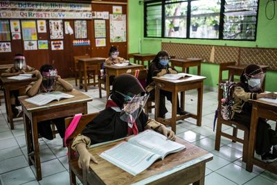 FOTO: Uji Coba Pembelajaran Tatap Muka di Jakarta