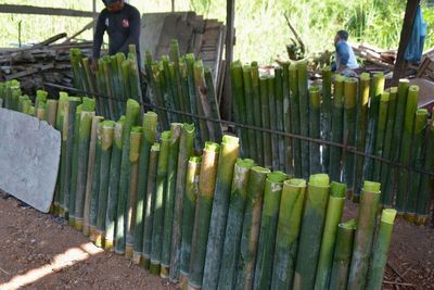 FOTO: Pembuatan Lemang Bambu Kuliner Ramadhan