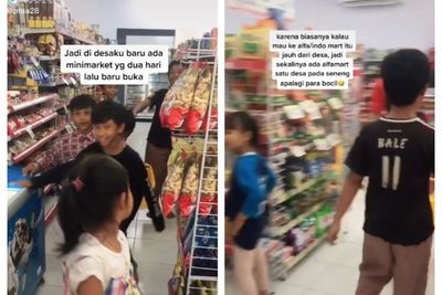 Viral Minimarket Baru Pertama Kali Buka di Desa, Langsung Diserbu Bocil Numpang Ngadem