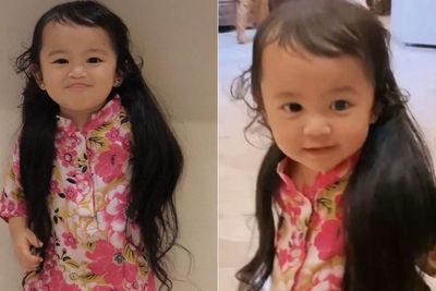 Tingkah Lucu Thania Anak Ruben Onsu Pamerkan Rambut Panjang Bikin Netizen Gemas